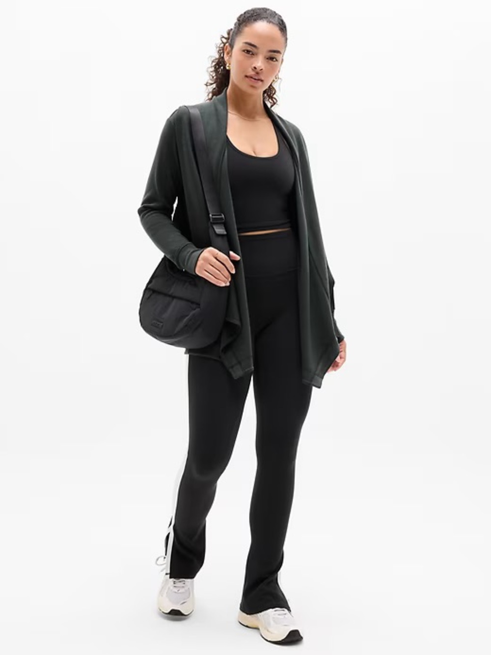 Athleta Open-Front Cardigan in Deep Green
